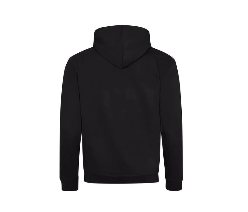 Just Hoods - Varsity Hoodie met Rits - Jet Black/Heather Grey