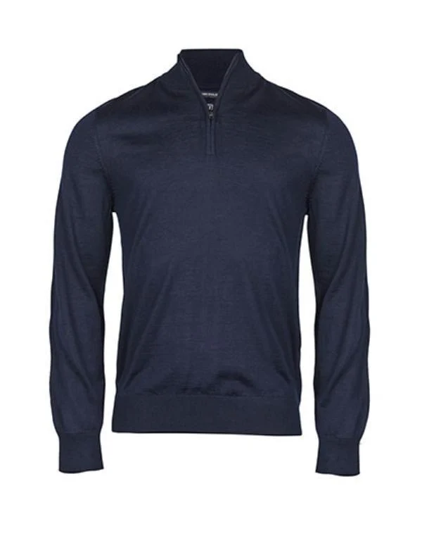 Tee Jays - Merino wol Half Zip - Navy