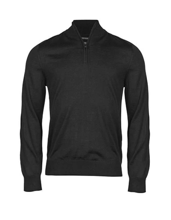 Tee Jays - Merino wol Half Zip - Black