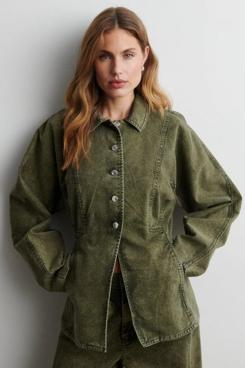 Second Female - Jaye Denim Jacket 60966 - 4117 Green Denim