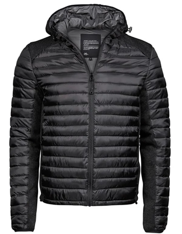 Tee Jays - Hooded Outdoor Crossover Jacket - Black/Black Melange