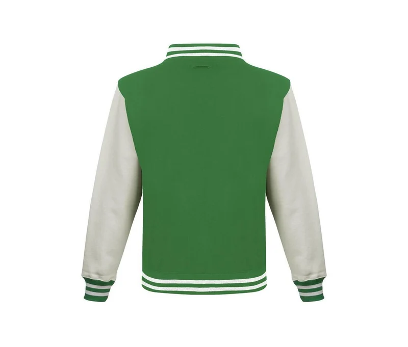 Just Hoods - Varsity Jacket - Kelly Green / White