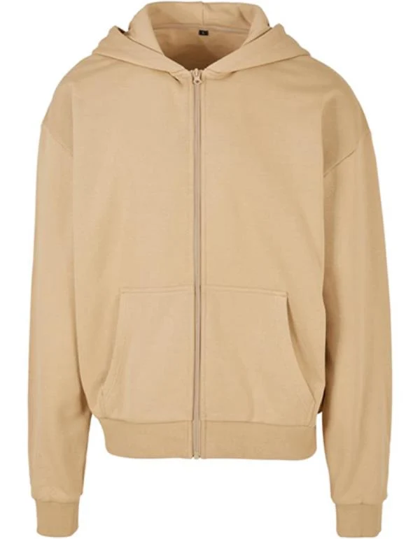 Build Your Brand - Ultra Heavy Hoodie met Rits - U. Beige