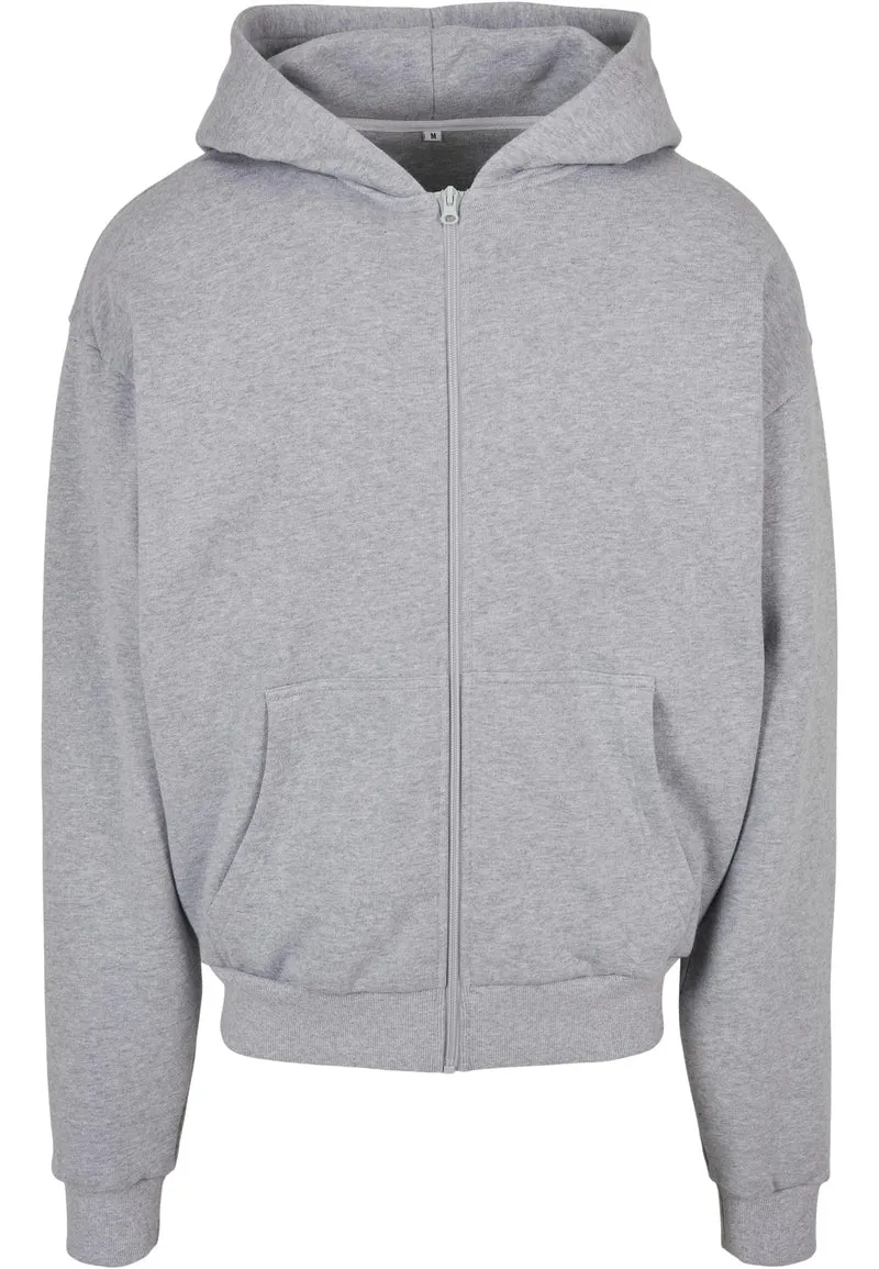 Build Your Brand - Ultra Heavy Hoodie met Rits - Heather Grey