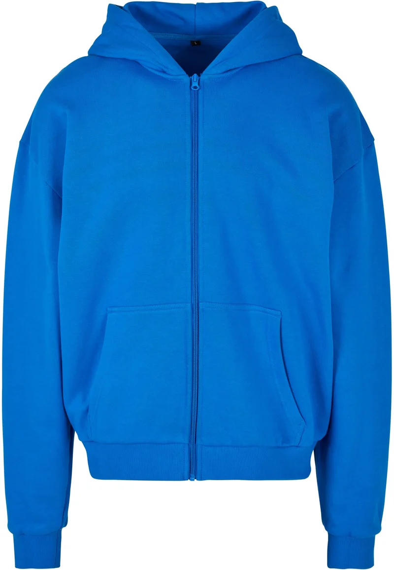 Build Your Brand - Ultra Heavy Hoodie met Rits - Cobalt Blue