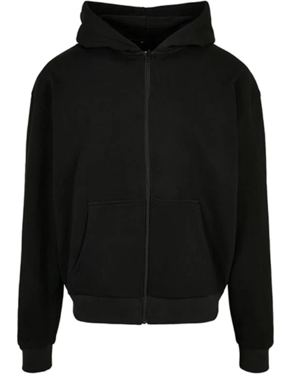 Build Your Brand - Ultra Heavy Hoodie met Rits - Black