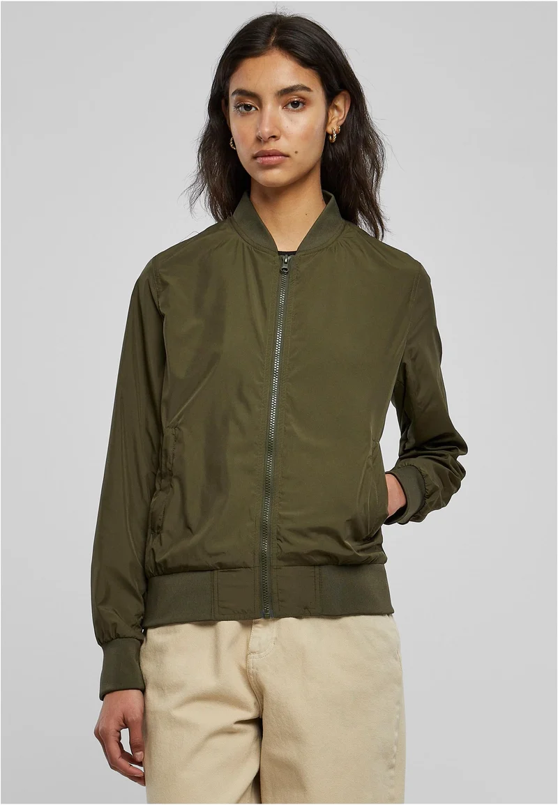 Build Your Brand - Bomber Dames Jas - Dark Olive