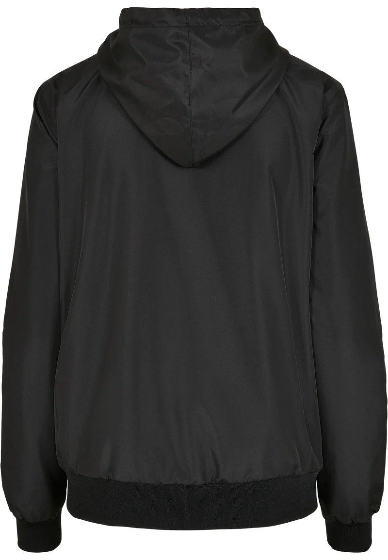Build Your Brand - Recycled Windrunner Dames Jas - Black/Black