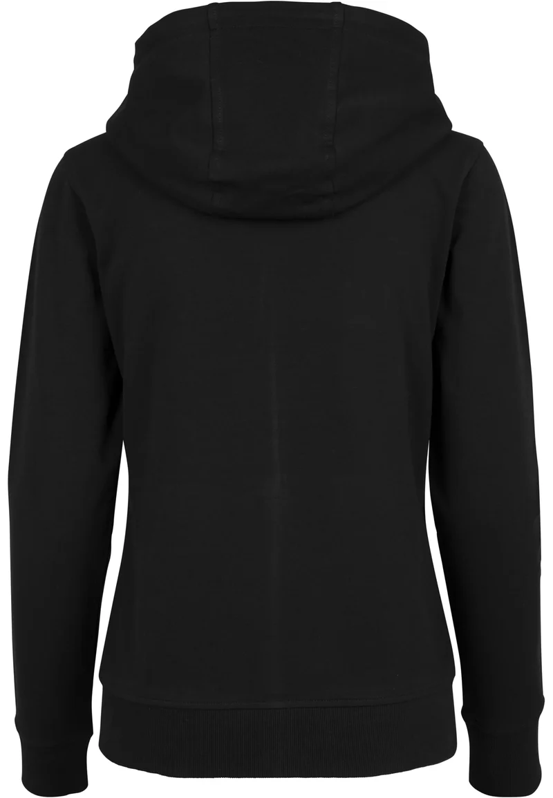 Build Your Brand - Terry Dames Hoodie met Rits - Black
