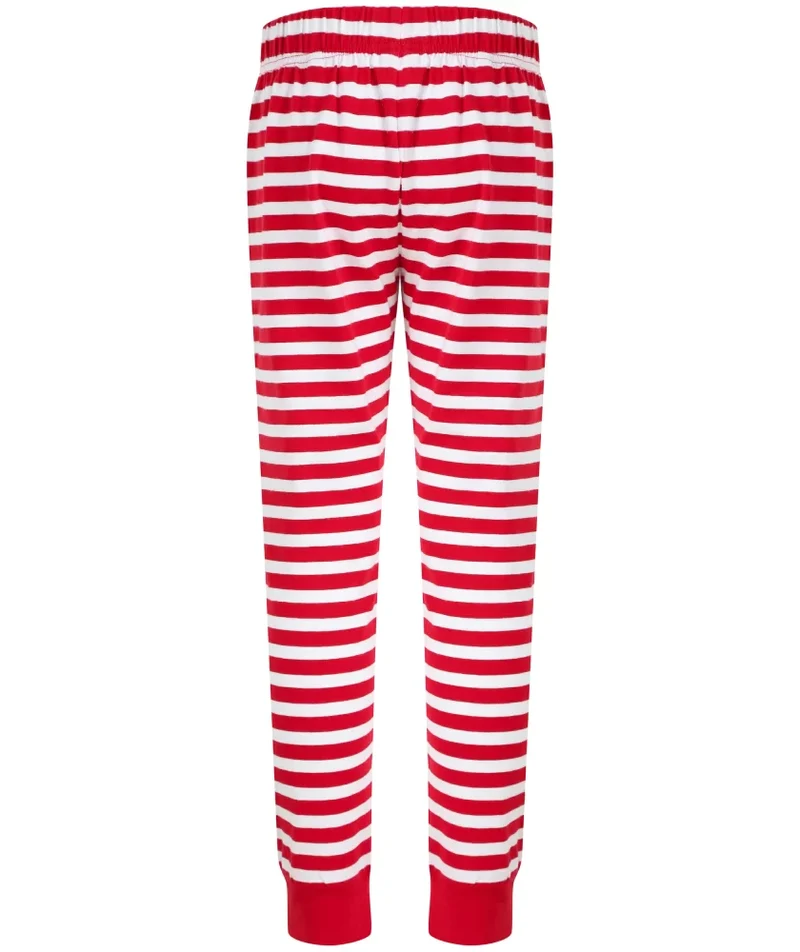 SF Women - Cuffed Dames Lounge Broek - Red/White Stripes