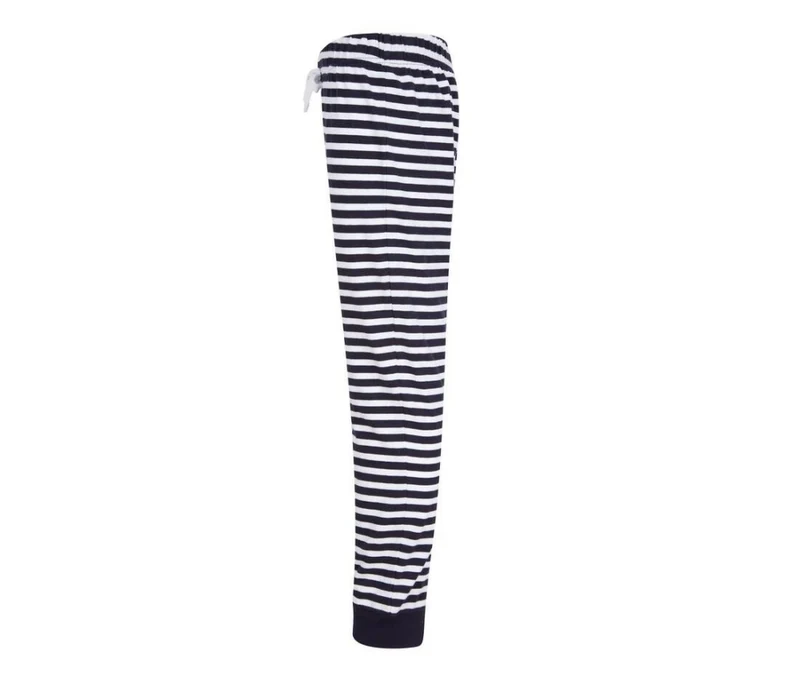 SF Women - Cuffed Dames Lounge Broek - Navy/White Stripes
