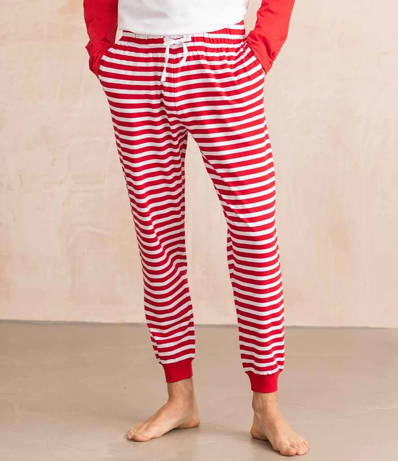 SF Men - Cuffed Lounge Broek - Red/White Stripes