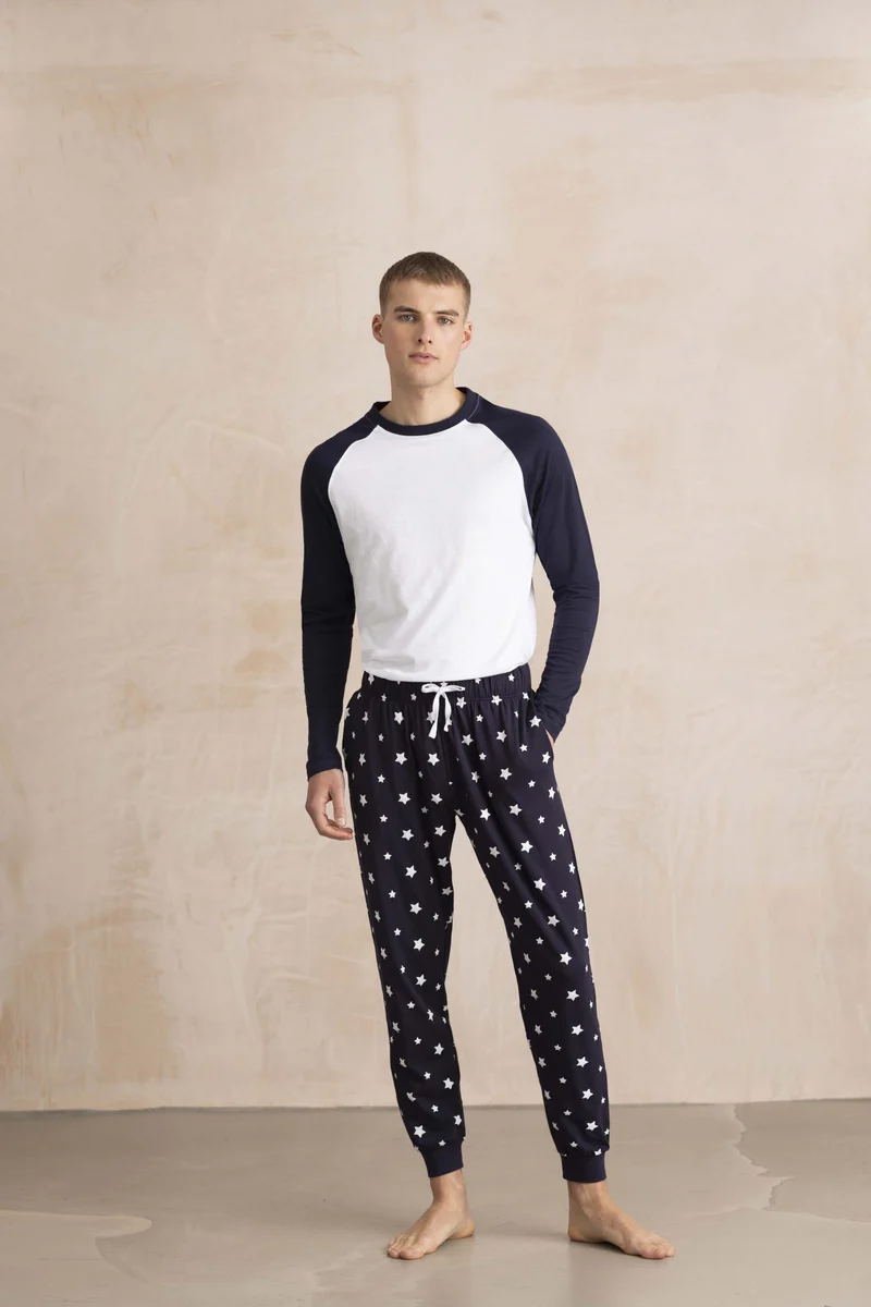 SF Men - Cuffed Lounge Broek -Navy/White Stars