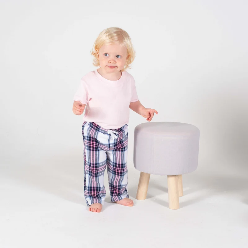 Larkwood - Tartan Baby Lange Broek - White-Pink Check
