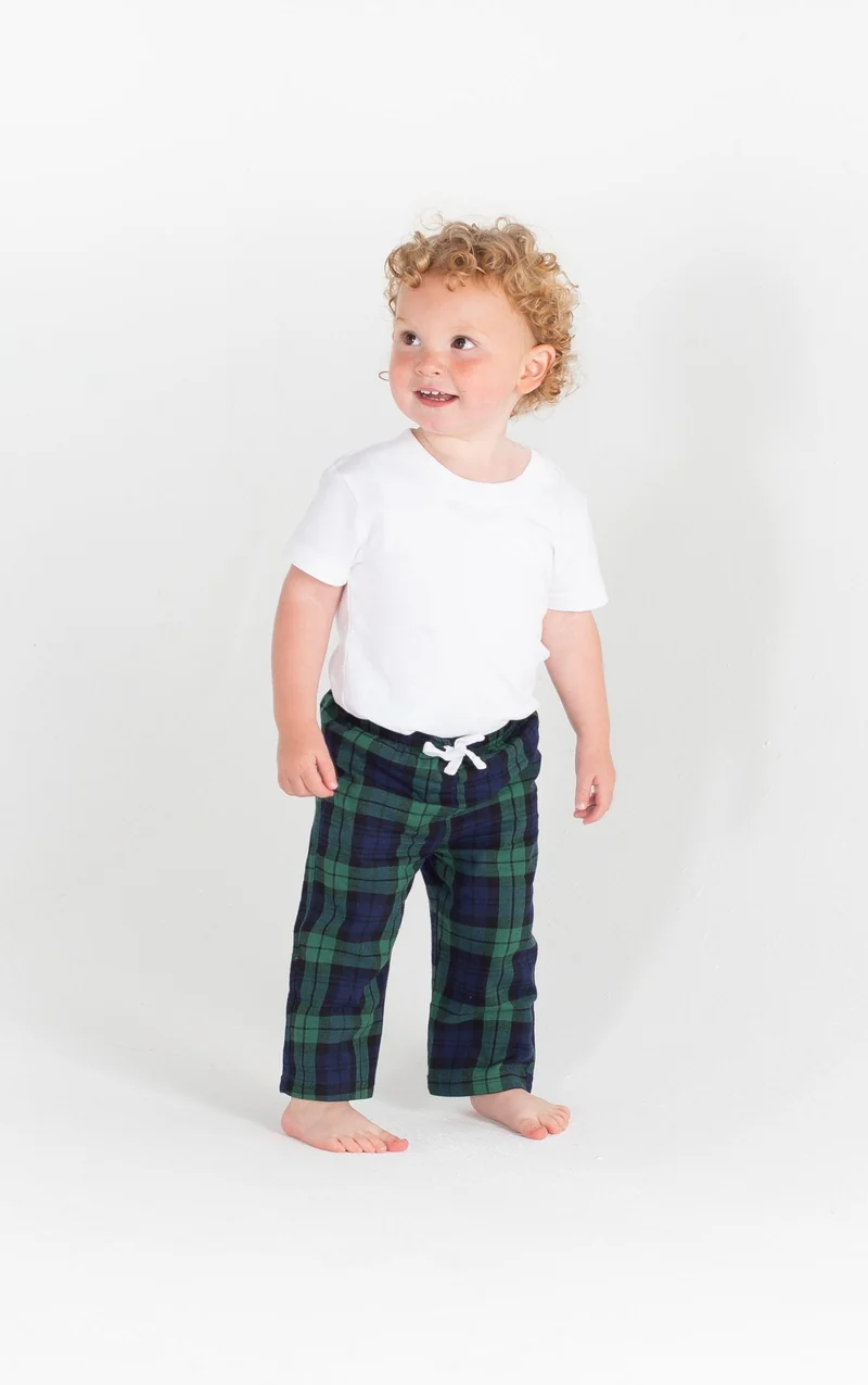 Larkwood - Tartan Baby Lange Broek - Navy-Green Check