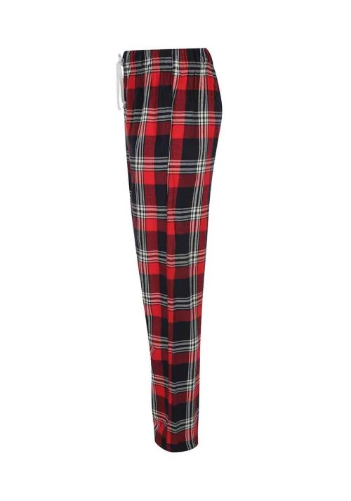 SF Women - Tartan Dames Lounge Broek - Red-Navy Check