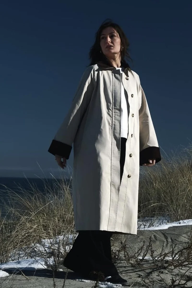 Neo Noir - Anneli Cord Coat 160548 - 124 - Ivory