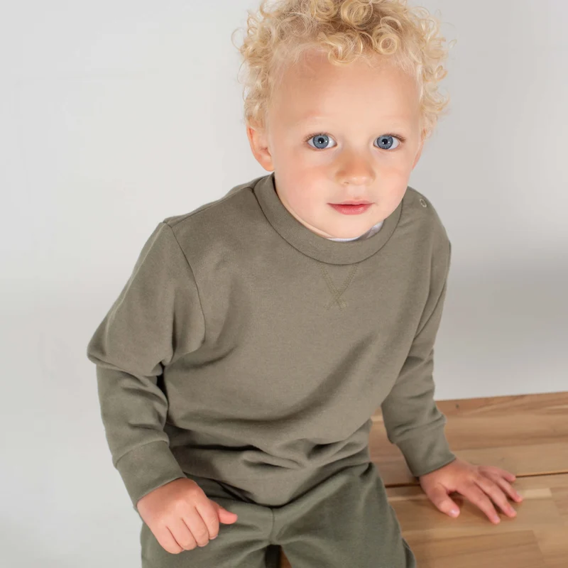Larkwood - Sustainable Fashion Baby Sweater - Khaki