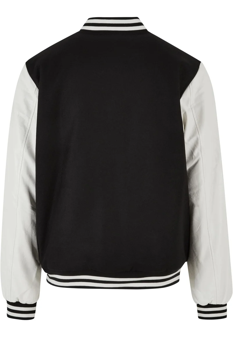 Build Your Brand - Oldschool College Jacket - Black/White