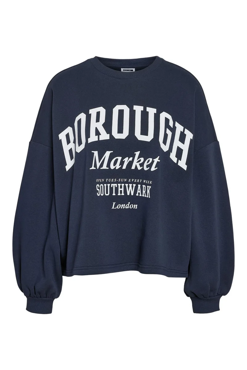 Noisy May - Nmmellie L/S Crew Neck Sweat - 5018979 Navy Blazer Print