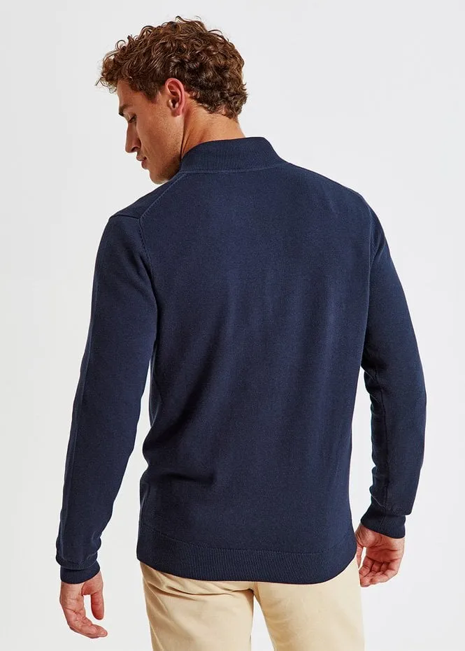 Asquith & Fox - Men´s Cotton Blend 1/4 Zip Sweater - French Navy