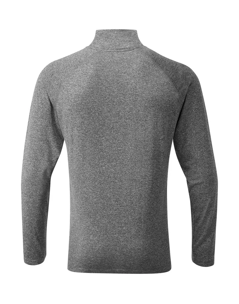 TriDri - Performance Longsleeve met 1/4 Rits T-Shirt - Black Melange/Black