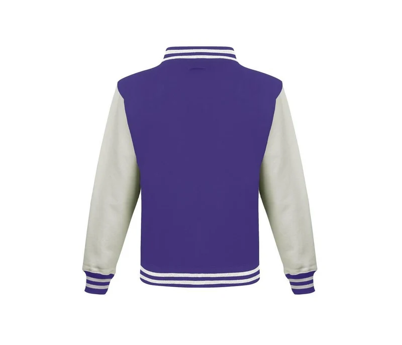 Just Hoods - Kids´ Varsity Jacket - Purple / White