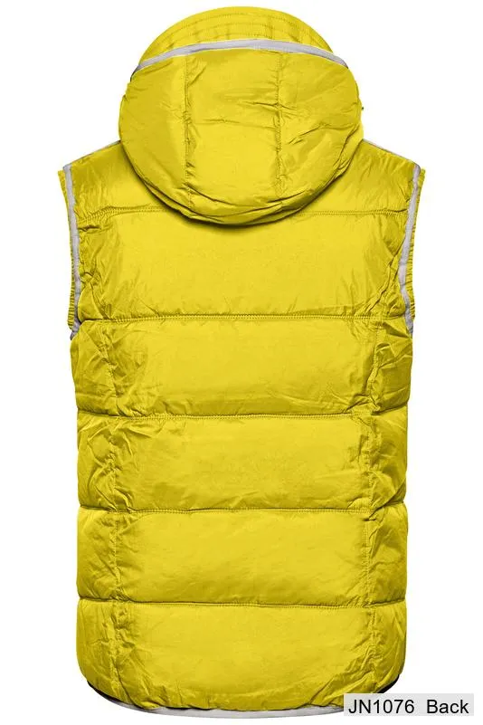 James & Nicholson - Maritime Bodywarmer - Sun Yellow/White
