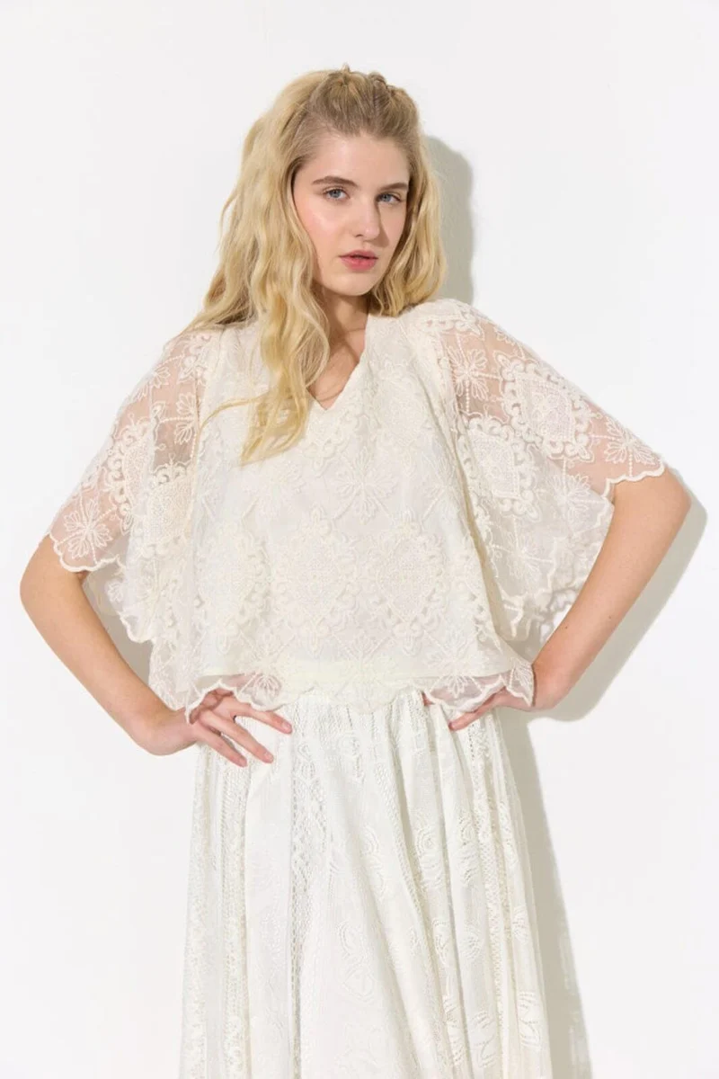 Hunkøn - Lulu Lace Blouse 26311 - Cream Lace