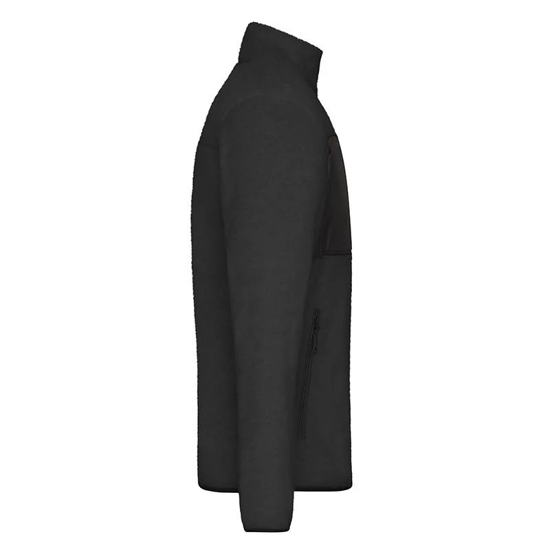 James & Nicholson - Fleece Jas - Dark Melange/Black