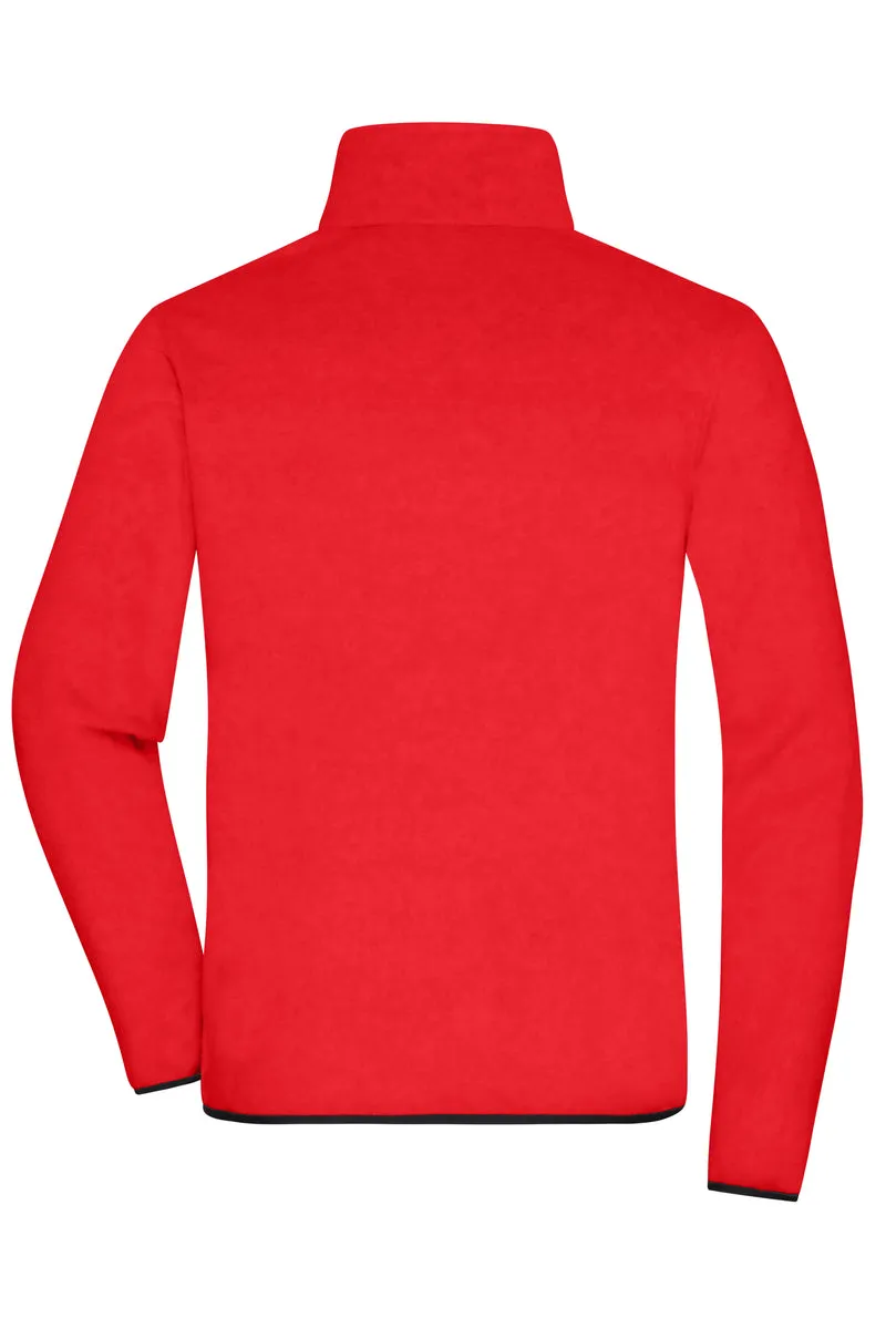 James & Nicholson - Fleece Dames Jas - Red/Black
