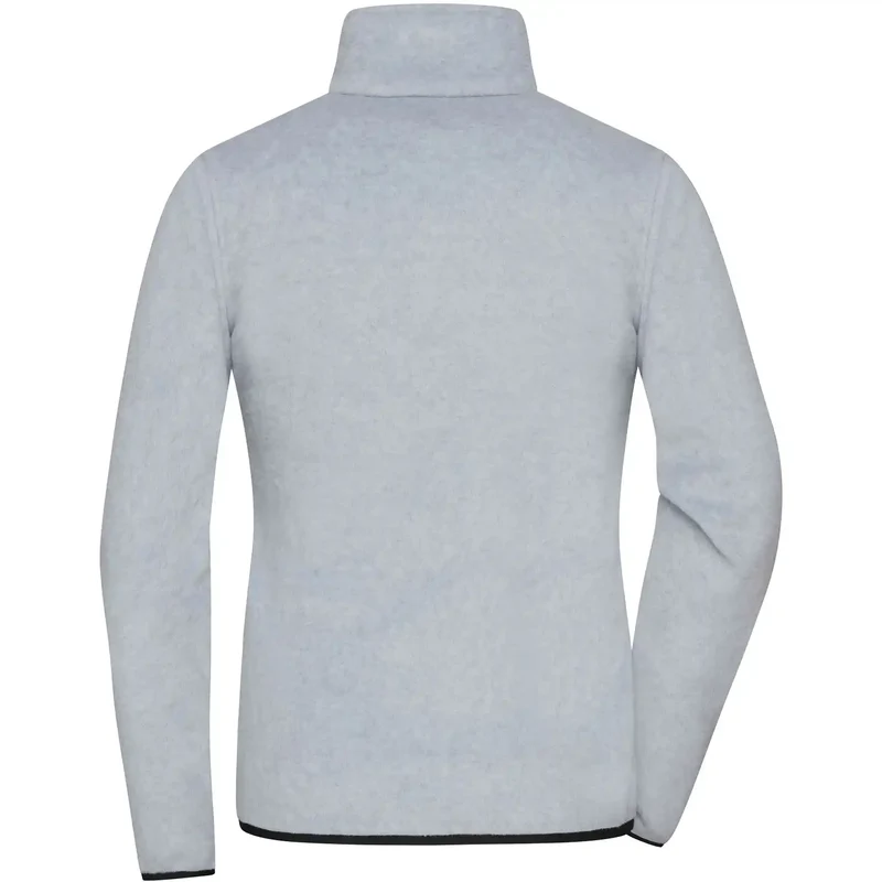 James & Nicholson - Fleece Dames Jas - Light Melange/Black