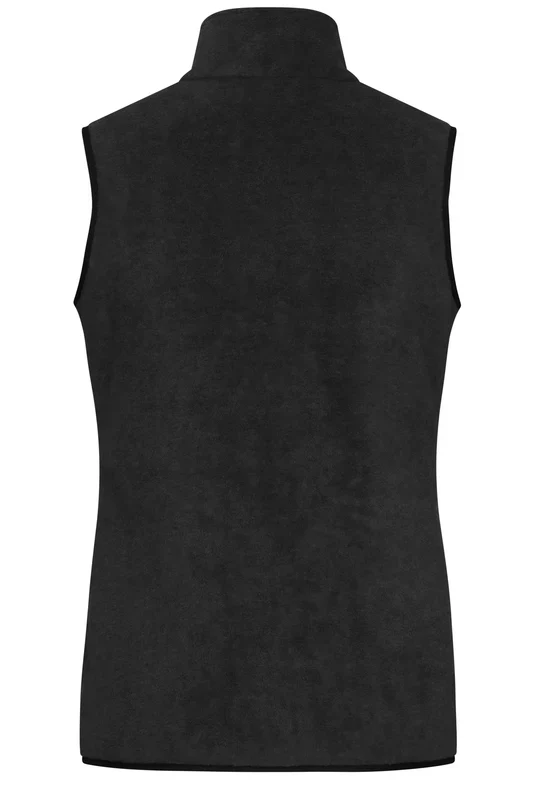 James & Nicholson - Fleece Dames Bodywarmer - Dark Melange/Black