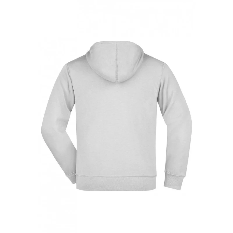 James & Nicholson - Hoodie met Rits - White
