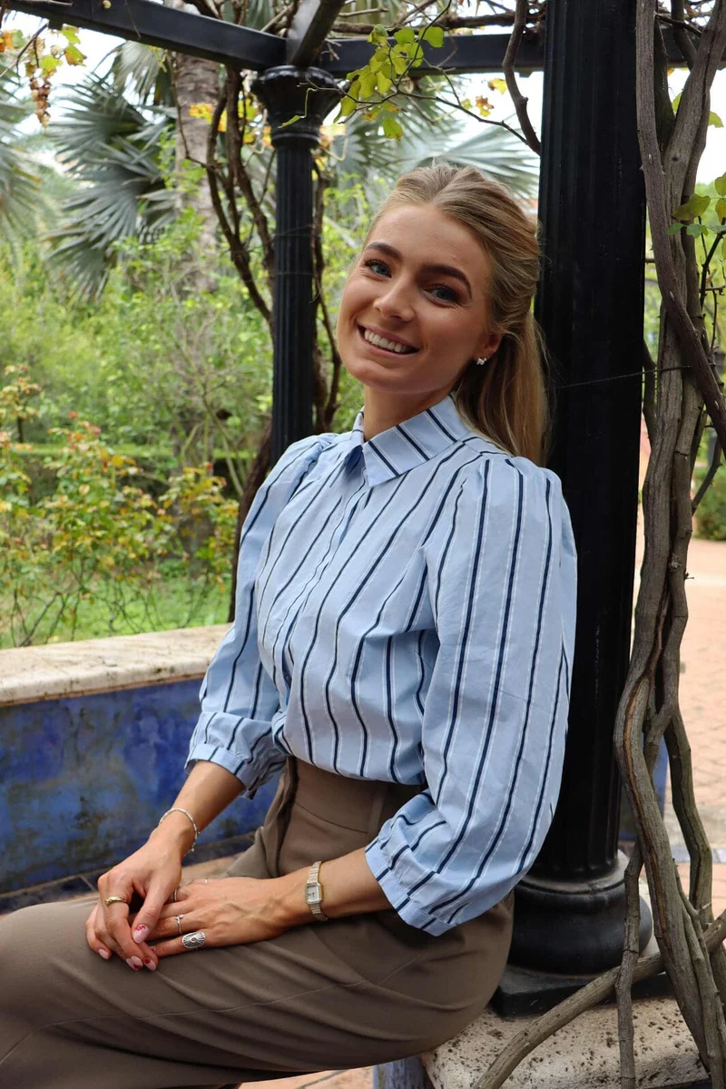 Liberte - Flora-Blouse 21249 - Light Blue Blue Stripe