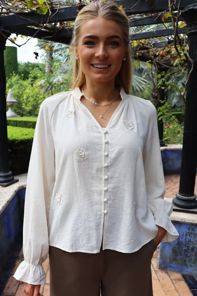 Liberte - Fine Ls Blouse 22364 - Creme