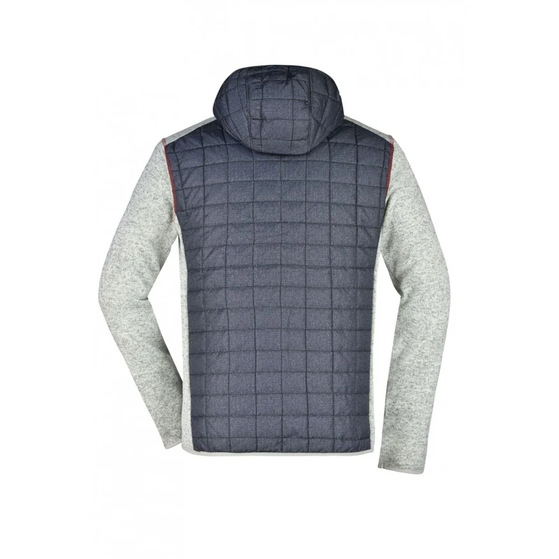 James & Nicholson - Knitted Hybrid Jas - Light Melange/Anthracite Melange