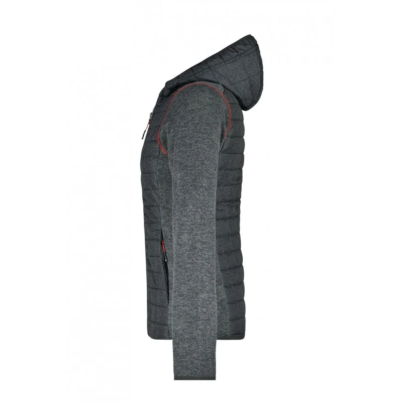 James & Nicholson - Knitted Hybrid Dames Jas - Grey Melange/Anthracite Melange