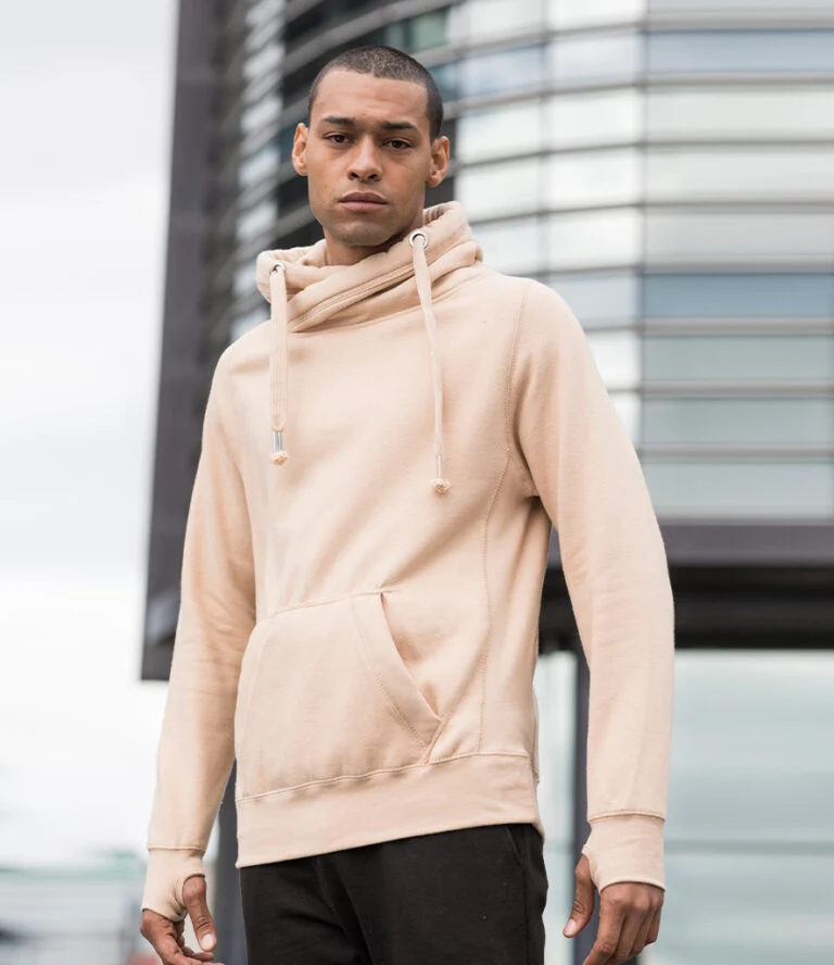 Just Hoods - Cross Neck Hoodie - Nude