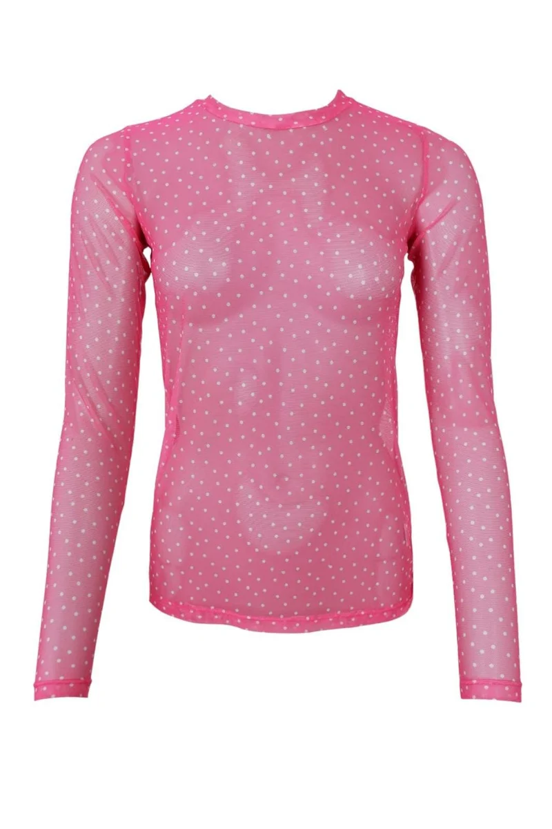 Black Colour - Bcanne Mesh Blouse 41138 - Shirts - Pink Dot