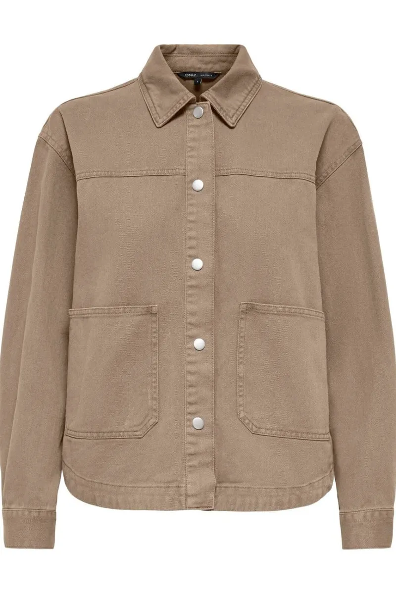 Only - Onllara Twill Jacket - 5079402 Silver Mink