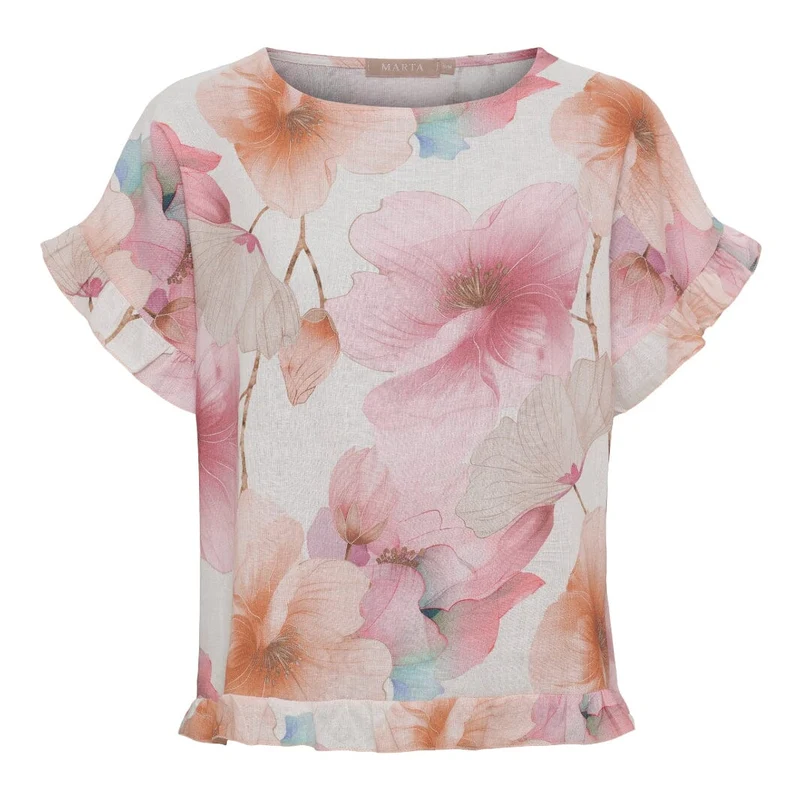 Marta Du Chateau - Mdcmathea Blouse 86493 - Pink Flower
