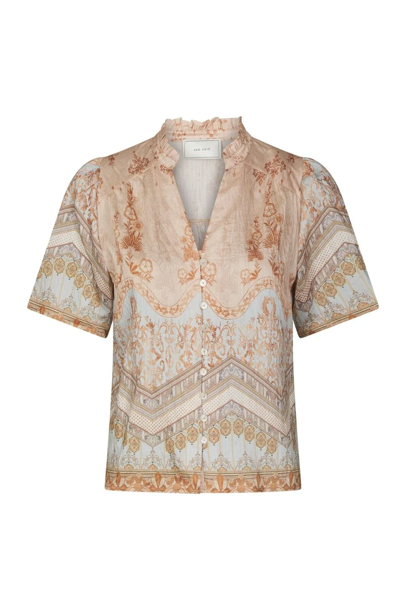 Neo Noir - Torana Flower Border Blouse 169345 - 618 - Flower Peach