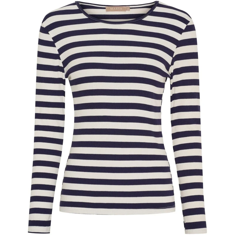 Marta Du Chateau - Mdcbegonia Ls Tee 7702 - Navy