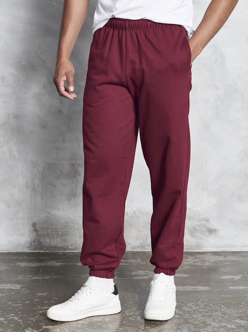 Just Hoods - College Cuffed Joggingbroek - Burgundy