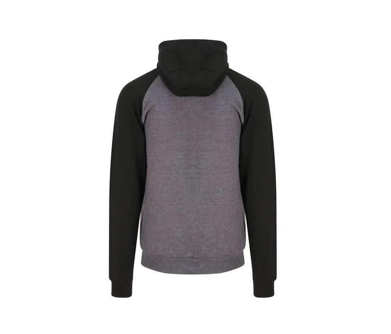 Just Hoods - Baseball Hoodie met Rits - Charcoal (Heather)/Jet Black