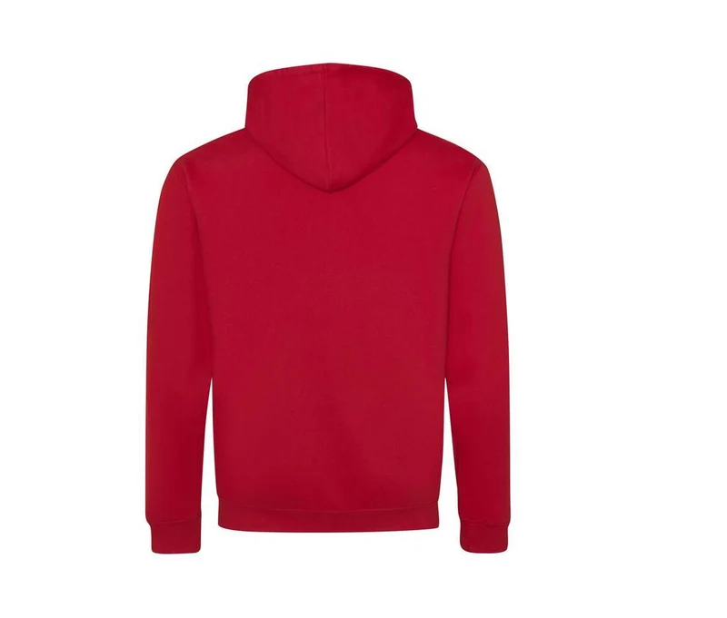 Just Hoods - Varsity Hoodie met Rits - Fire Red/Jet Black