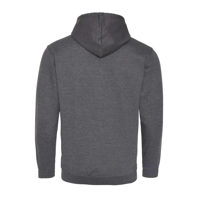 Just Hoods - Varsity Hoodie met Rits - Charcoal (Heather)/Jet Black
