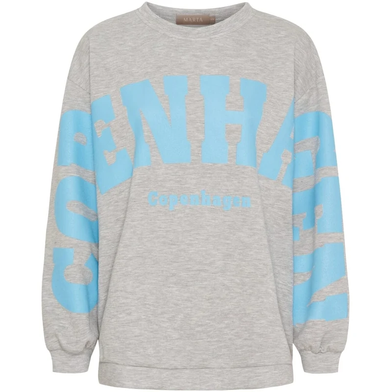 Marta Du Chateau - Mdchibiscus Sweatshirt 22659 - Grey/Skyblue