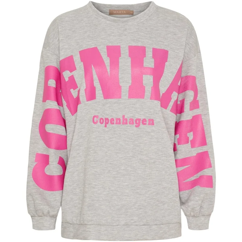 Marta Du Chateau - Mdchibiscus Sweatshirt 22659 - Grey/Pink
